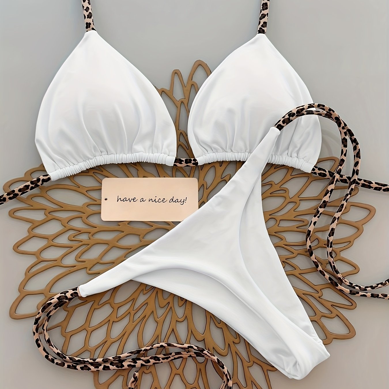 Biquíni Feminino Leopard Print com Amarração Lateral – Conjunto Sexy Moda Praia Verão