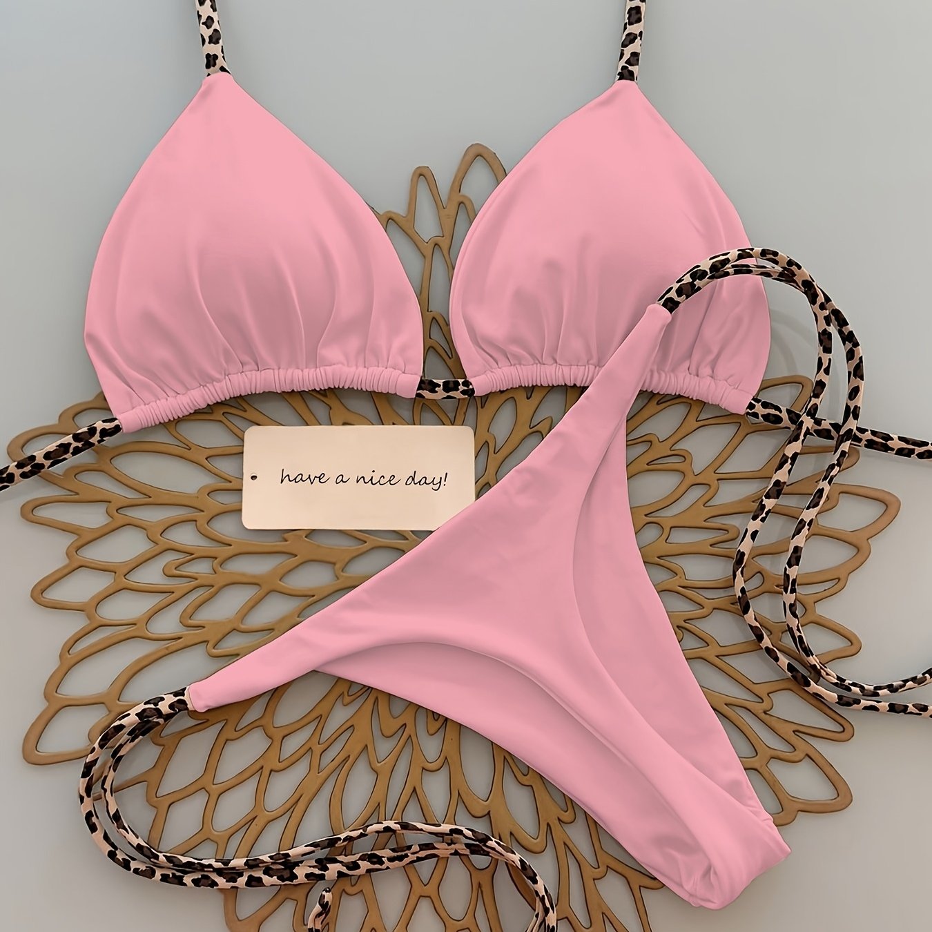 Biquíni Feminino Leopard Print com Amarração Lateral – Conjunto Sexy Moda Praia Verão