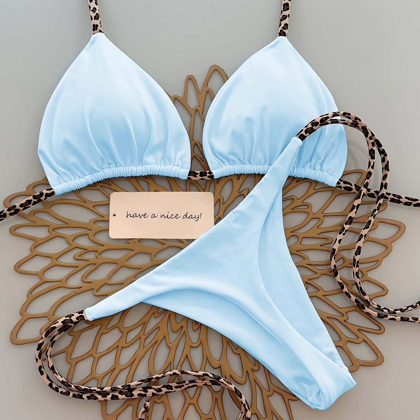 Biquíni Feminino Leopard Print com Amarração Lateral – Conjunto Sexy Moda Praia Verão